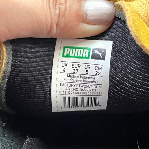 Puma Yellow Black Suede Classic Sneakers - 5.5-6US - Picture 6 of 10